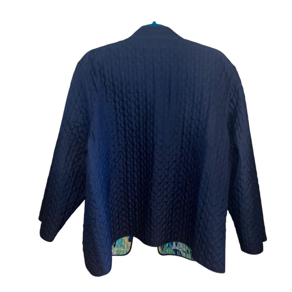 Alfred Dunner Reversible Quilt Grandma jacket Cardigan 
Teal Green Blue Coastal - Picture 9 of 10